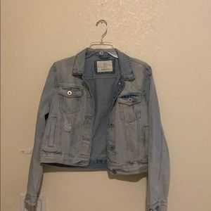 cotton on cropped light wash jean jacket